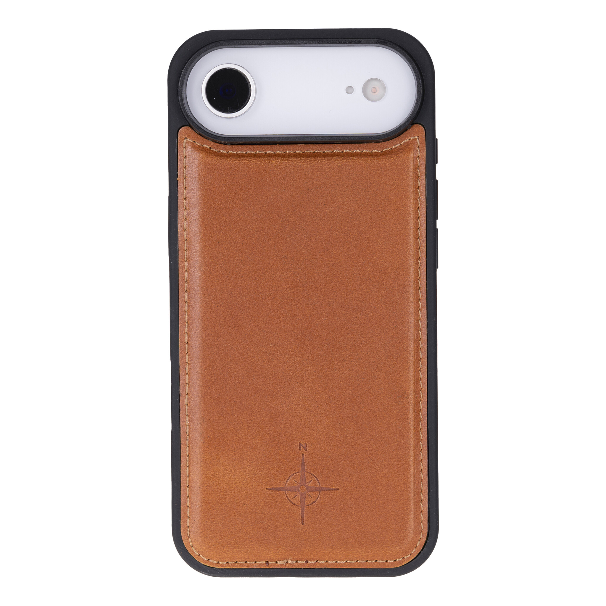 iPhone 17 Air leren afneembare 2-in-1 bookcase telefoonhoes - Cognac