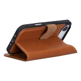 iPhone 17 Air leren afneembare 2-in-1 bookcase telefoonhoes - Cognac