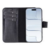iPhone 17 leren afneembare 2-in-1 bookcase telefoonhoes - Zwart
