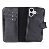 iPhone 17 leren afneembare 2-in-1 bookcase telefoonhoes - Zwart