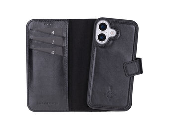 NorthLife iPhone 17 - Leren Afneembare 2-in-1 bookcase telefoonhoes - Zwart