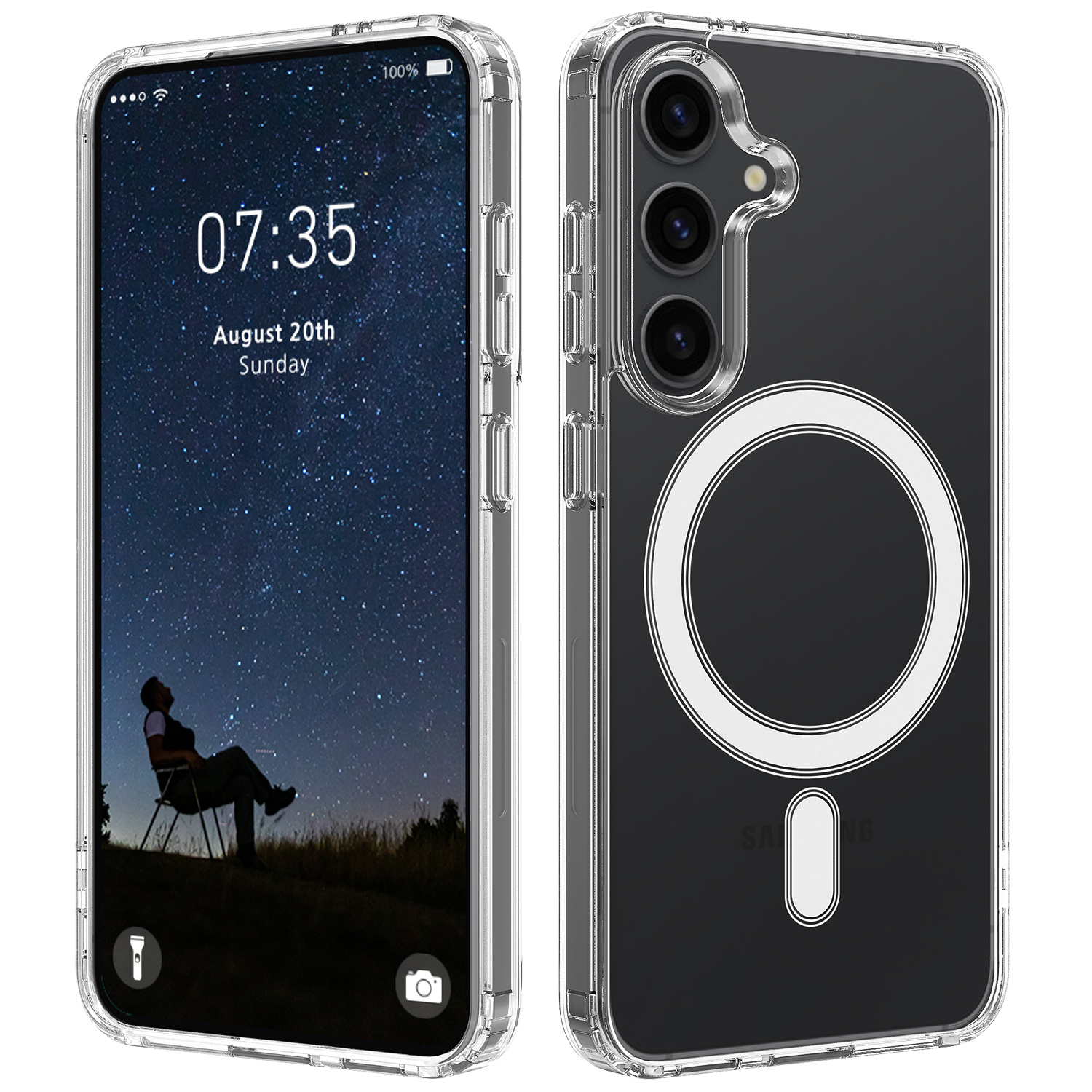 Samsung Galaxy S26 TPU Backcover hoesje - Magnetic Case - Transparant TPU + Acryl Back Cover - Schokbestendig - Geschikt voor MagSafe Accessoires