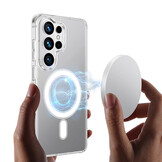 Samsung Galaxy S26 Ultra TPU Backcover hoesje - Magnetic Case - Transparant TPU + Acryl Back Cover - Schokbestendig - Geschikt voor MagSafe Accessoires