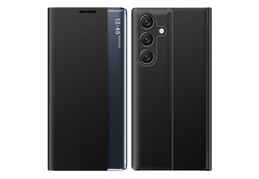 Casety Samsung Galaxy S26 - PU-Leren Window view cover hoes - Zwart