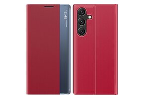 Casety Samsung Galaxy S26 - PU-Leren Window view cover hoes - Rood