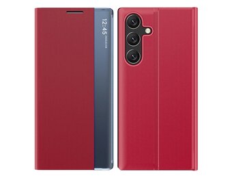 Casety Samsung Galaxy S26 - PU-Leren Window view cover hoes - Rood