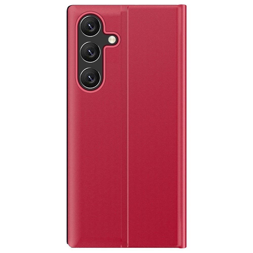 Samsung Galaxy S26 PU-Leren Window view cover hoes - Smart Notificatie Venster - Standaardfunctie - Magnetische Sluiting - Rood