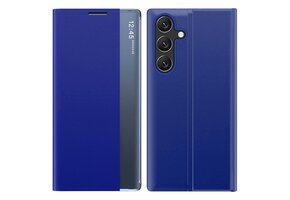 Casety Samsung Galaxy S26 - PU-Leren Window view cover hoes - Blauw