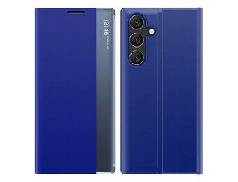 Casety Samsung Galaxy S26 - PU-Leren Window view cover hoes - Blauw