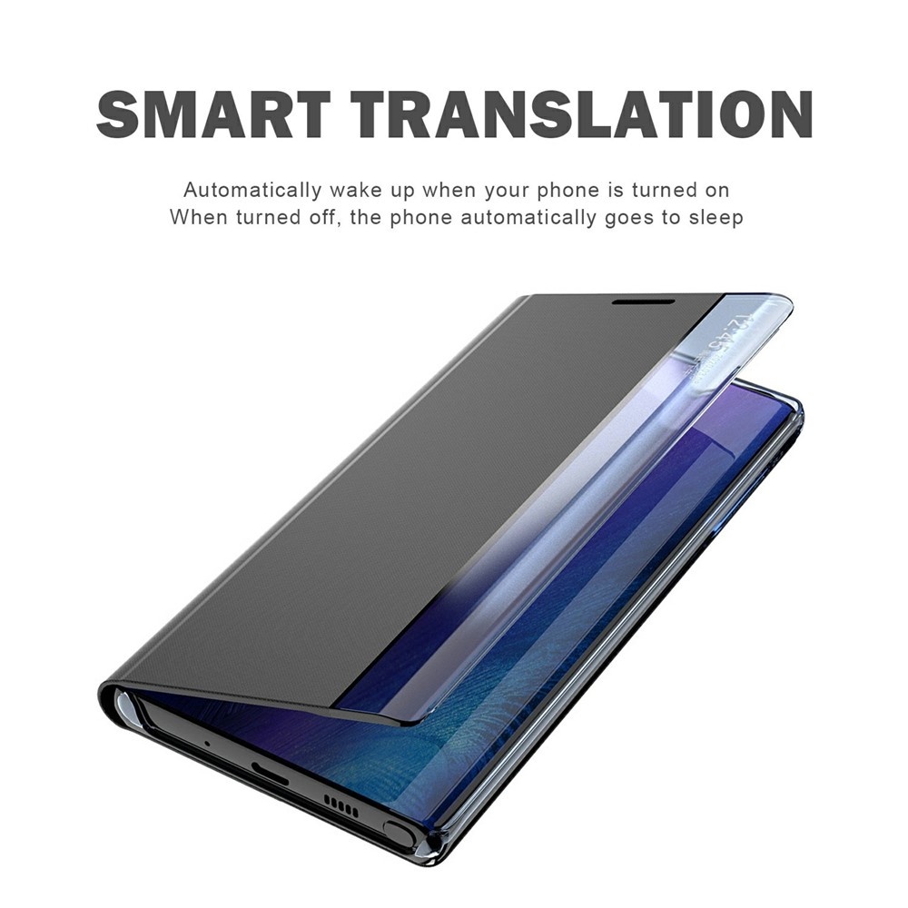 Samsung Galaxy S26 PU-Leren Window view cover hoes - Smart Notificatie Venster - Standaardfunctie - Magnetische Sluiting - Antraciet