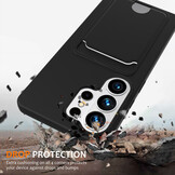 Samsung Galaxy S26 Ultra Telefoonhoes met koord + kaarthouder - Zwart