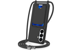 Casety Samsung Galaxy S26 Plus - Telefoonhoes met koord en kaarthouder - Zwart