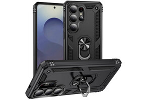 Casety Samsung Galaxy S26 Ultra hoesje - Armor backcover met ringhouder - Zwart