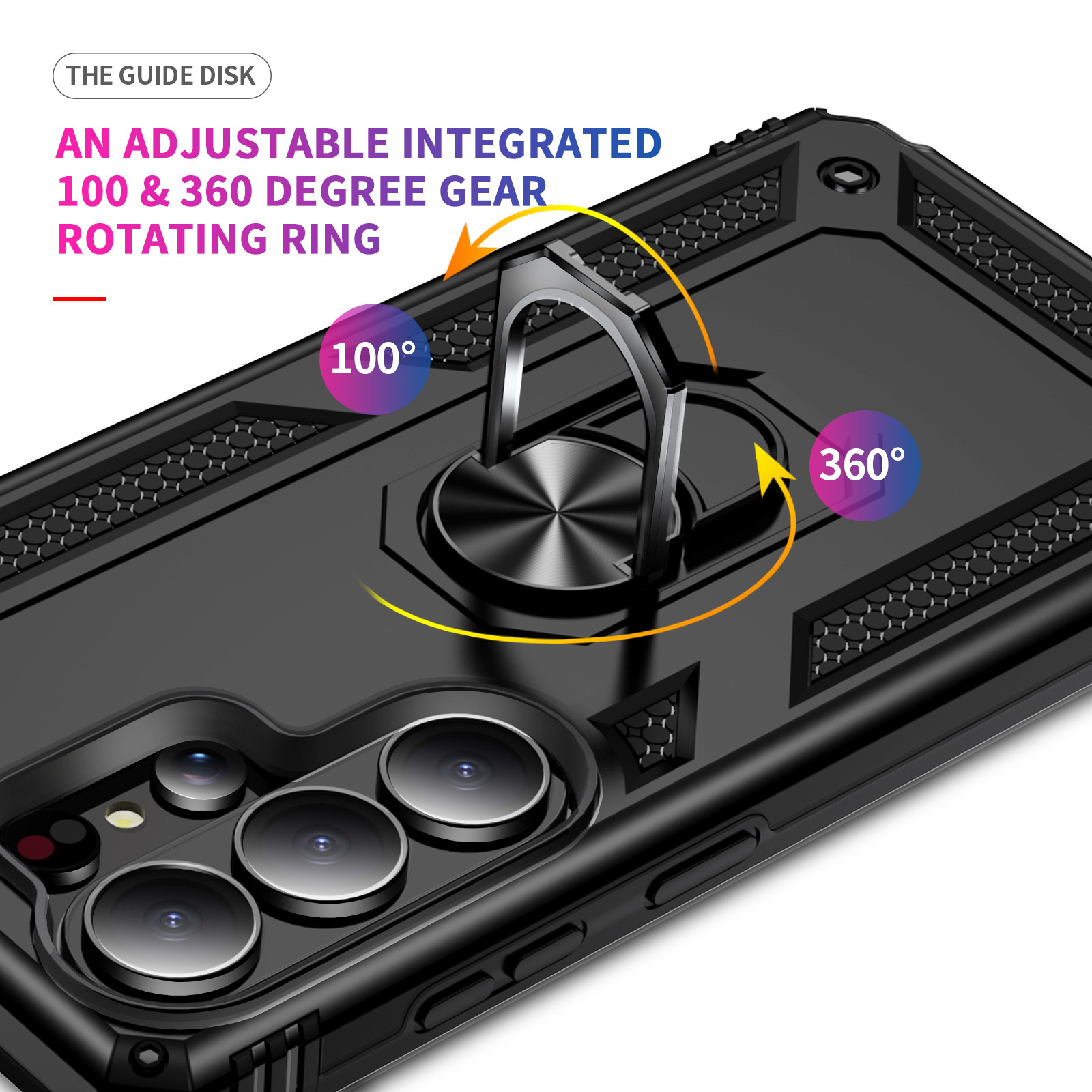 Samsung Galaxy S26 Ultra hoesje Armor backcover met ringhouder - Zwart