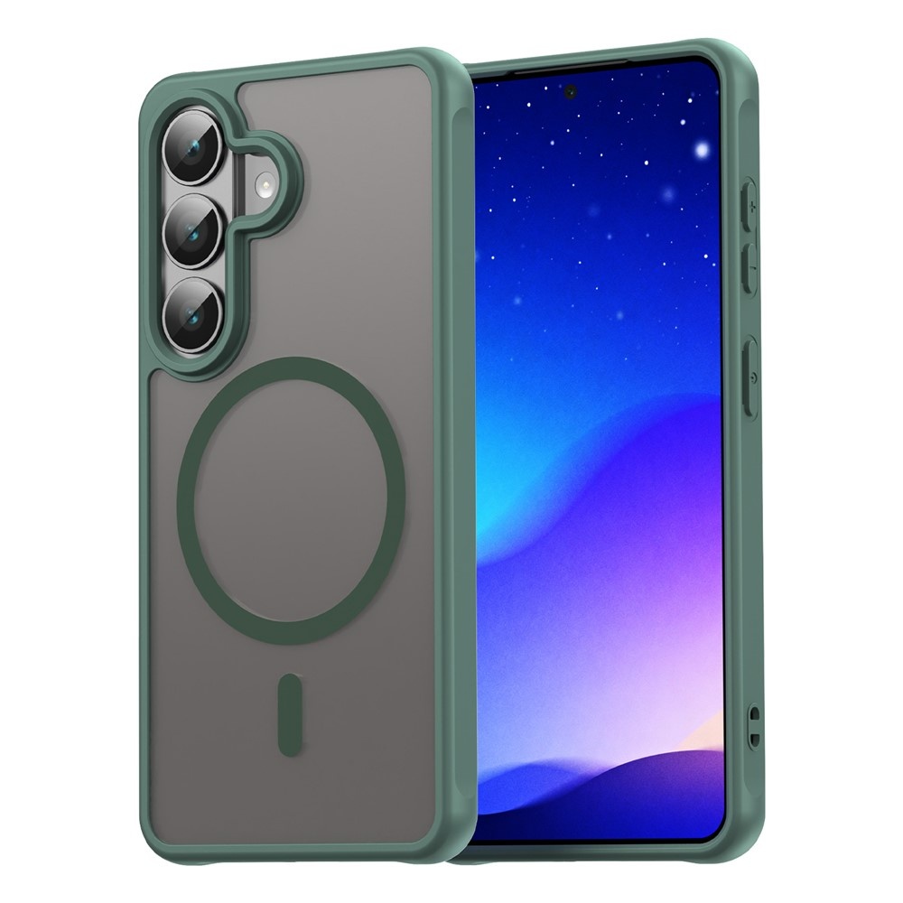 Samsung Galaxy S26 backcover hoesje - Magnetic Case met MagSafe Ondersteuning - Schokbestendig PC + TPU - Camera Bescherming - Groen