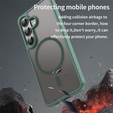 Samsung Galaxy S26 backcover hoesje - Magnetic Case met MagSafe Ondersteuning - Schokbestendig PC + TPU - Camera Bescherming - Groen