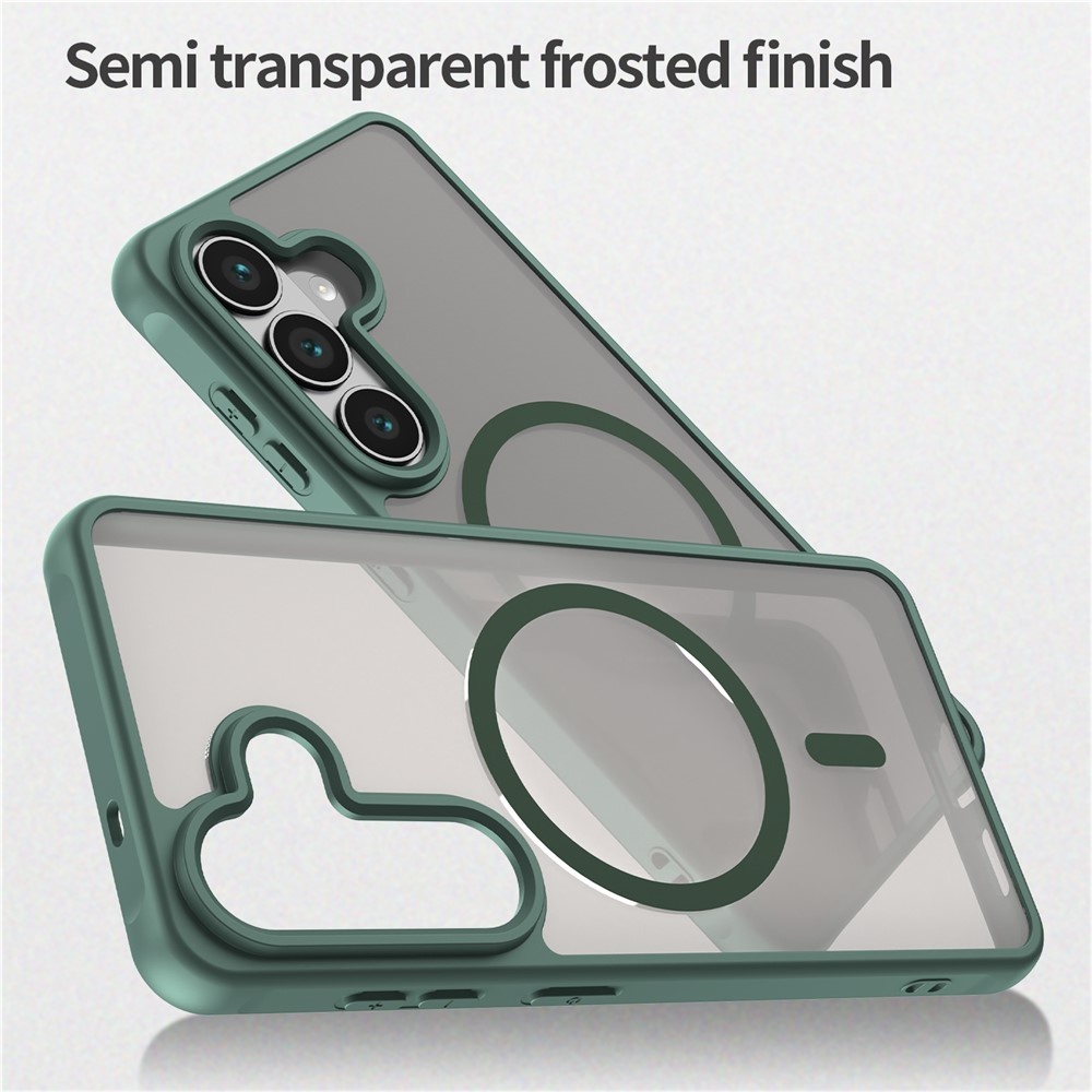 Samsung Galaxy S26 backcover hoesje - Magnetic Case met MagSafe Ondersteuning - Schokbestendig PC + TPU - Camera Bescherming - Groen