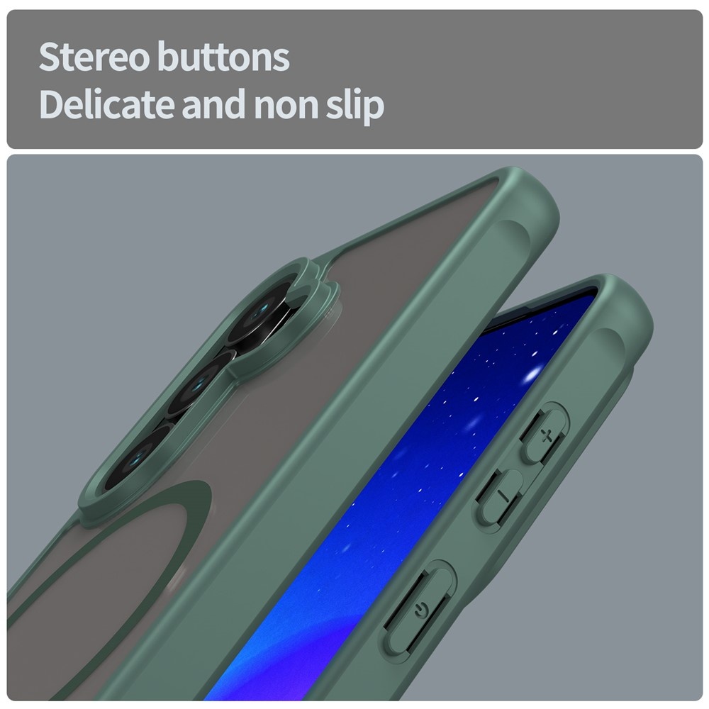 Samsung Galaxy S26 backcover hoesje - Magnetic Case met MagSafe Ondersteuning - Schokbestendig PC + TPU - Camera Bescherming - Groen