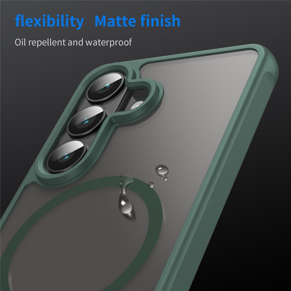 Samsung Galaxy S26 backcover hoesje - Magnetic Case met MagSafe Ondersteuning - Schokbestendig PC + TPU - Camera Bescherming - Groen