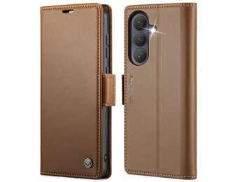 CaseMe Samsung Galaxy S26 PU-leren bookcase stand hoes - Bruin