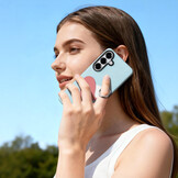 Samsung Galaxy S26 PU-leren backcover - 360° Ringhouder - Harten/Lichtblauw