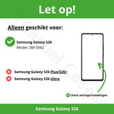 Samsung Galaxy S26 PU-leren backcover - 360° Ringhouder - Ster/Wit