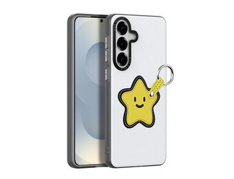 Dux Ducis Luvy Samsung Galaxy S26 PU-leren backcover hoes met ringhouder - Ster/Wit