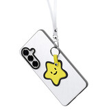 Samsung Galaxy S26 PU-leren backcover - 360° Ringhouder - Ster/Wit