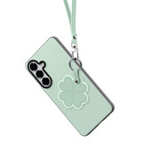 Samsung Galaxy S26 PU-leren backcover - 360° Ringhouder - Klavertje/Groen