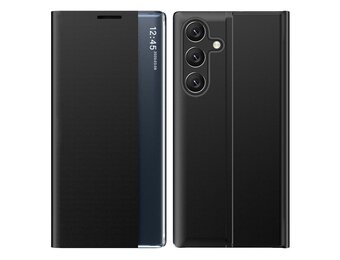 Casety Samsung Galaxy S26 Plus - PU-Leren Window view cover hoes - Zwart