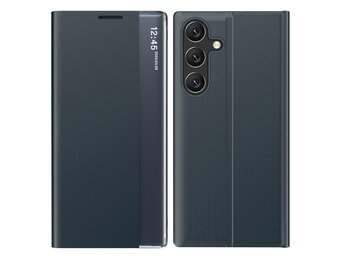 Casety Samsung Galaxy S26 Plus - PU-Leren Window view cover hoes - Antraciet