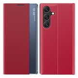 Samsung Galaxy S26 Plus PU-Leren Window view cover hoes - Smart Notificatie Venster - Standaardfunctie - Magnetische Sluiting - Rood
