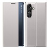 Samsung Galaxy S26 Plus PU-Leren Window view cover hoes - Smart Notificatie Venster - Standaardfunctie - Magnetische Sluiting - Zilver