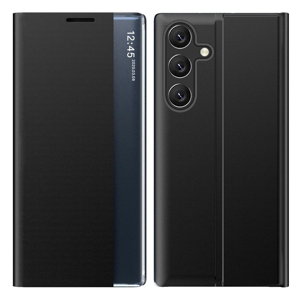 Samsung Galaxy S26 Ultra PU-Leren Window view cover hoes - Smart Notificatie Venster - Standaardfunctie - Magnetische Sluiting - Zwart