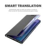 Samsung Galaxy S26 Ultra PU-Leren Window view cover hoes - Smart Notificatie Venster - Standaardfunctie - Magnetische Sluiting - Zwart