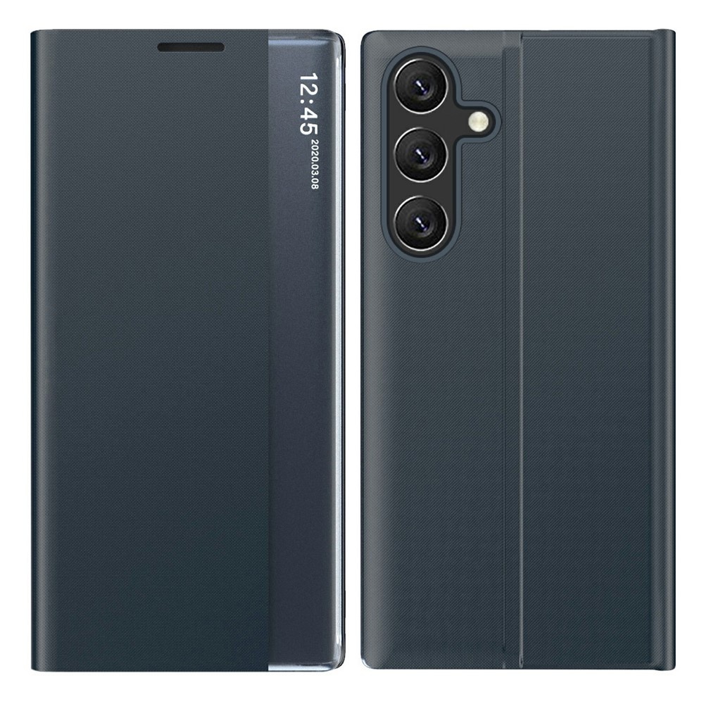 Samsung Galaxy S26 Ultra PU-Leren Window view cover hoes - Smart Notificatie Venster - Standaardfunctie - Magnetische Sluiting - Antraciet