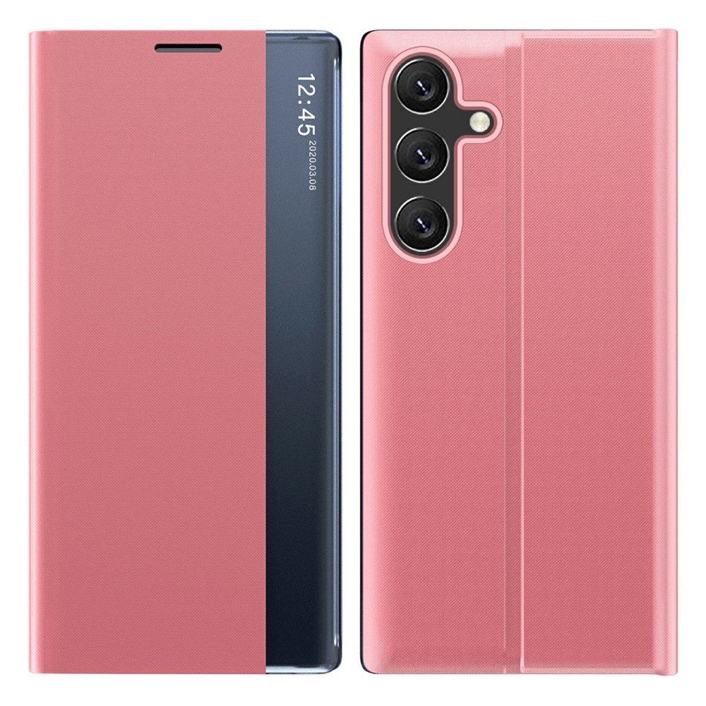 Samsung Galaxy S26 Ultra PU-Leren Window view cover hoes - Smart Notificatie Venster - Standaardfunctie - Magnetische Sluiting - Roze