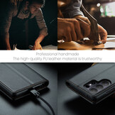 Samsung Galaxy S26 Ultra Bookcase - Luxe PU-Leren Bookcase - RFID-Blokkering - 3 Pasjeshouder - Standaardfunctie - Zwart