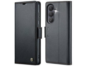 CaseMe Samsung Galaxy S26 Plus PU-leren bookcase stand hoes - Zwart