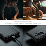 Samsung Galaxy S26 Plus Bookcase - Luxe PU-Leren Bookcase - RFID-Blokkering - 3 Pasjeshouder - Standaardfunctie - Zwart