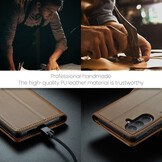 Samsung Galaxy S26 Plus Bookcase - Luxe PU-Leren Bookcase - RFID-Blokkering - 3 Pasjeshouder - Standaardfunctie - Bruin