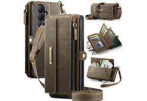 Caseme Samsung Galaxy S26 hoesje - portemonnee tasje - Bruin