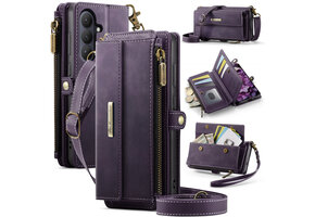 Caseme Samsung Galaxy S26 hoesje - portemonnee tasje - Paars