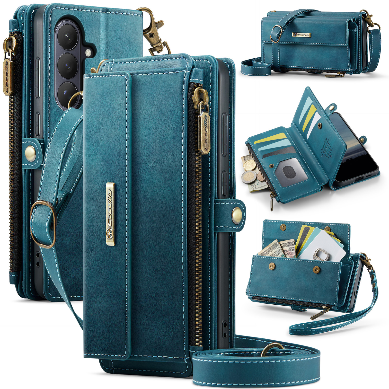 Caseme Samsung Galaxy S26 Plus hoesje - portemonnee tasje - Blauw