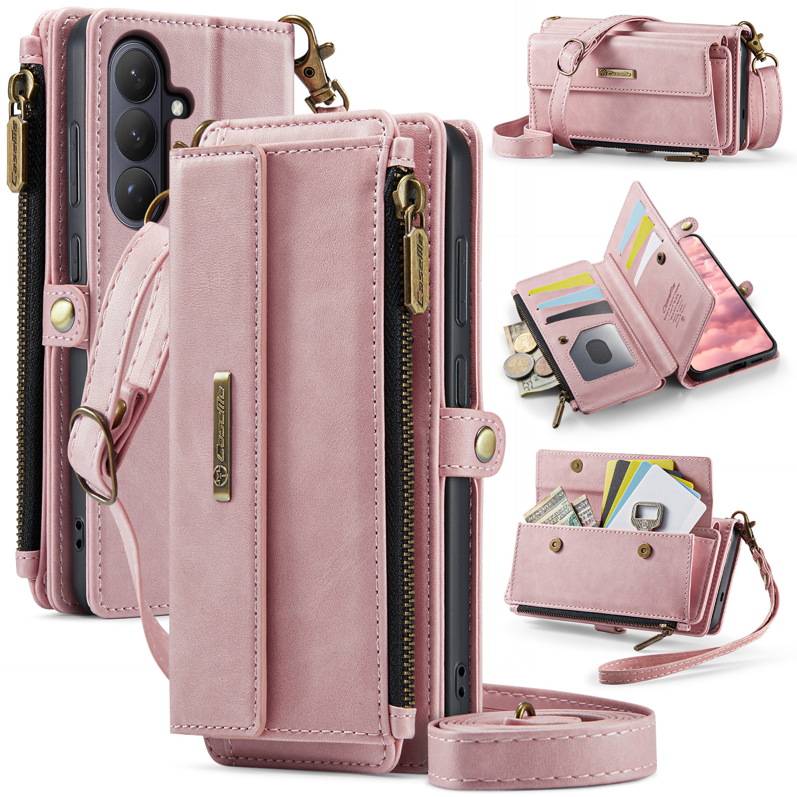 Caseme Samsung Galaxy S26 Plus hoesje - portemonnee tasje - Lichtroze