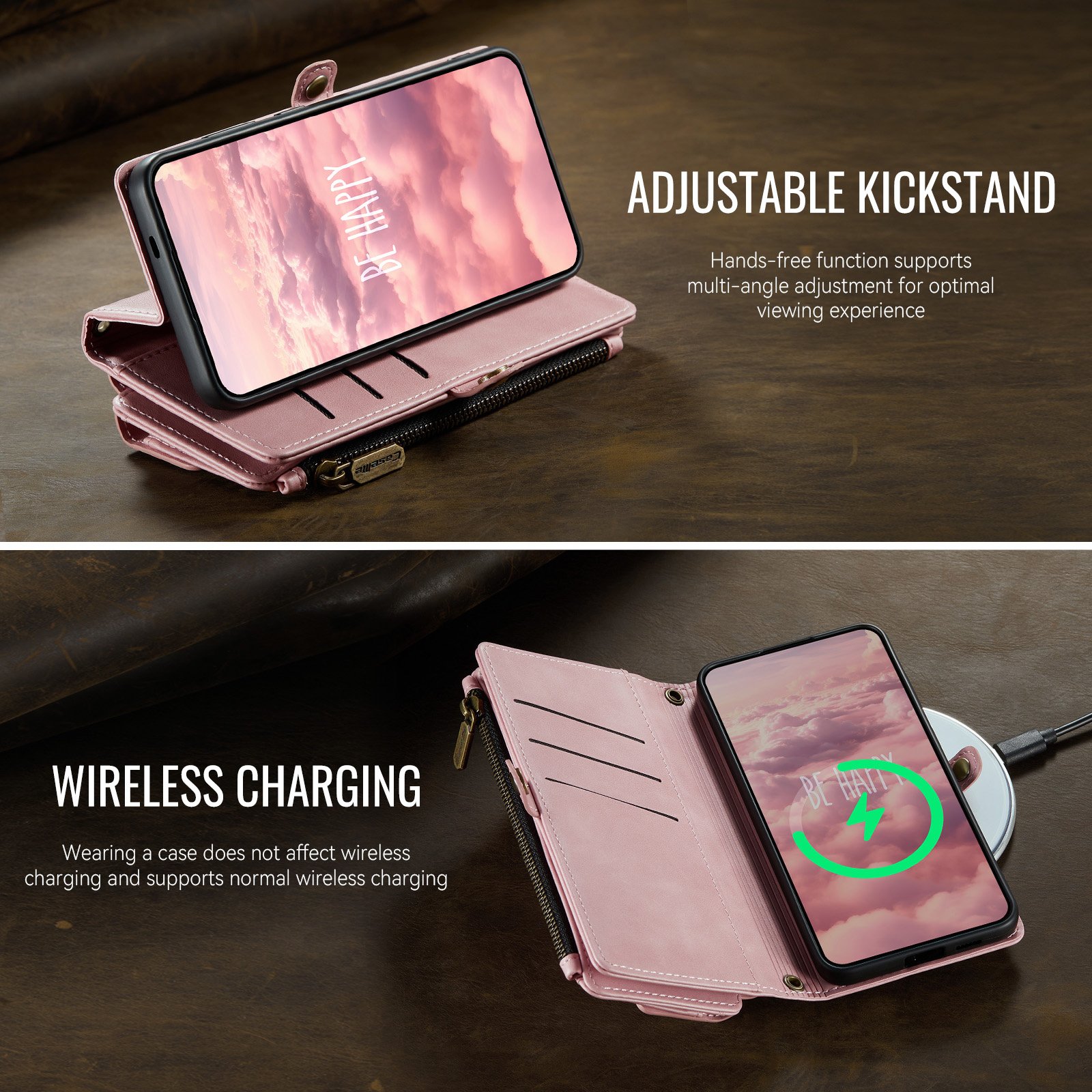 Samsung Galaxy S26 Plus hoesje portemonnee tasje - Lichtroze