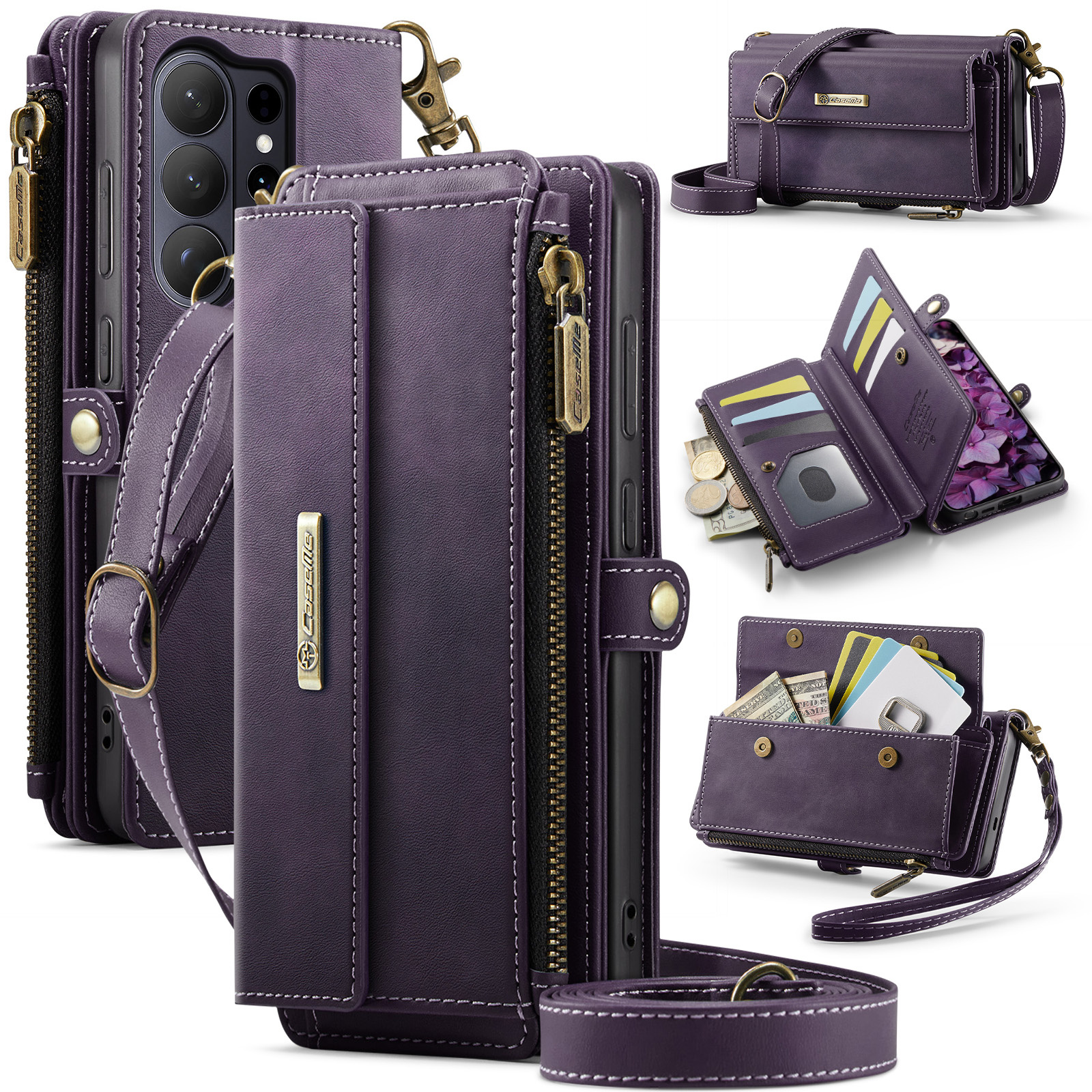 Caseme Samsung Galaxy S26 Ultra hoesje - portemonnee tasje - Paars