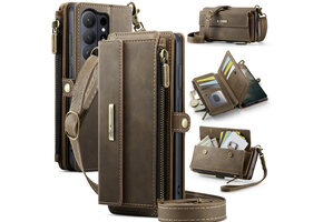 Caseme Samsung Galaxy S26 Ultra hoesje - portemonnee tasje - Bruin