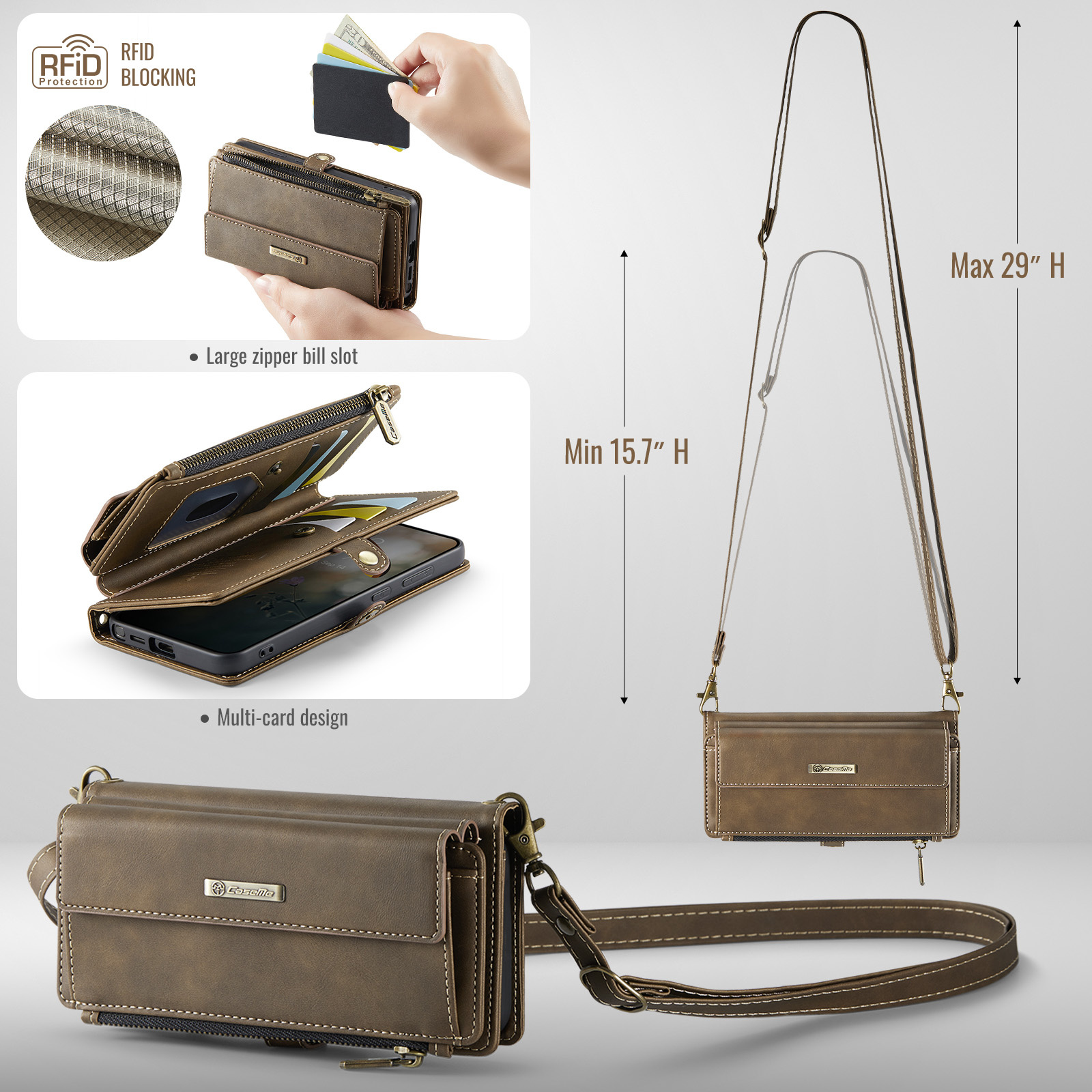 Samsung Galaxy S26 Ultra hoesje portemonnee tasje - Bruin