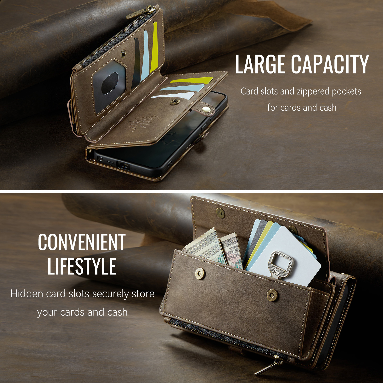 Samsung Galaxy S26 Ultra hoesje portemonnee tasje - Bruin